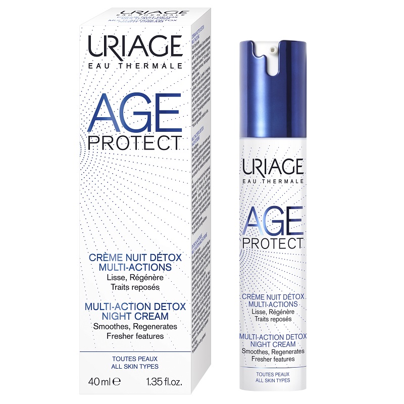 Crema detoxifianta de noapte Multi-Action Age Protect, 40 ml, Uriage