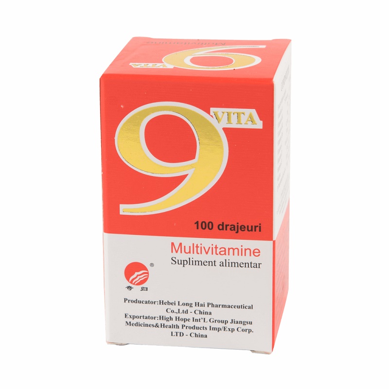 Multivitamine 9Vita, 100 drajeuri, Yongkang International China