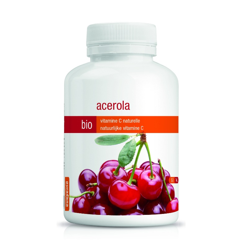 Acerola Vitamina C Naturala Bio, 50 comprimate, Purasana