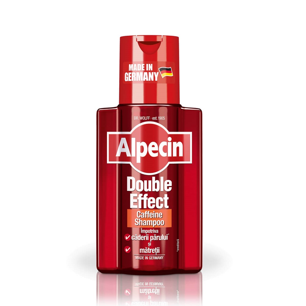 Sampon impotriva caderii parului si a matretii Double Effect Caffeine, 200 ml, Alpecin