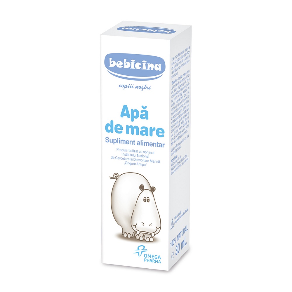 Apa de mare pentru igiena nazala, Bebicina, 30 ml, Omega Pharma