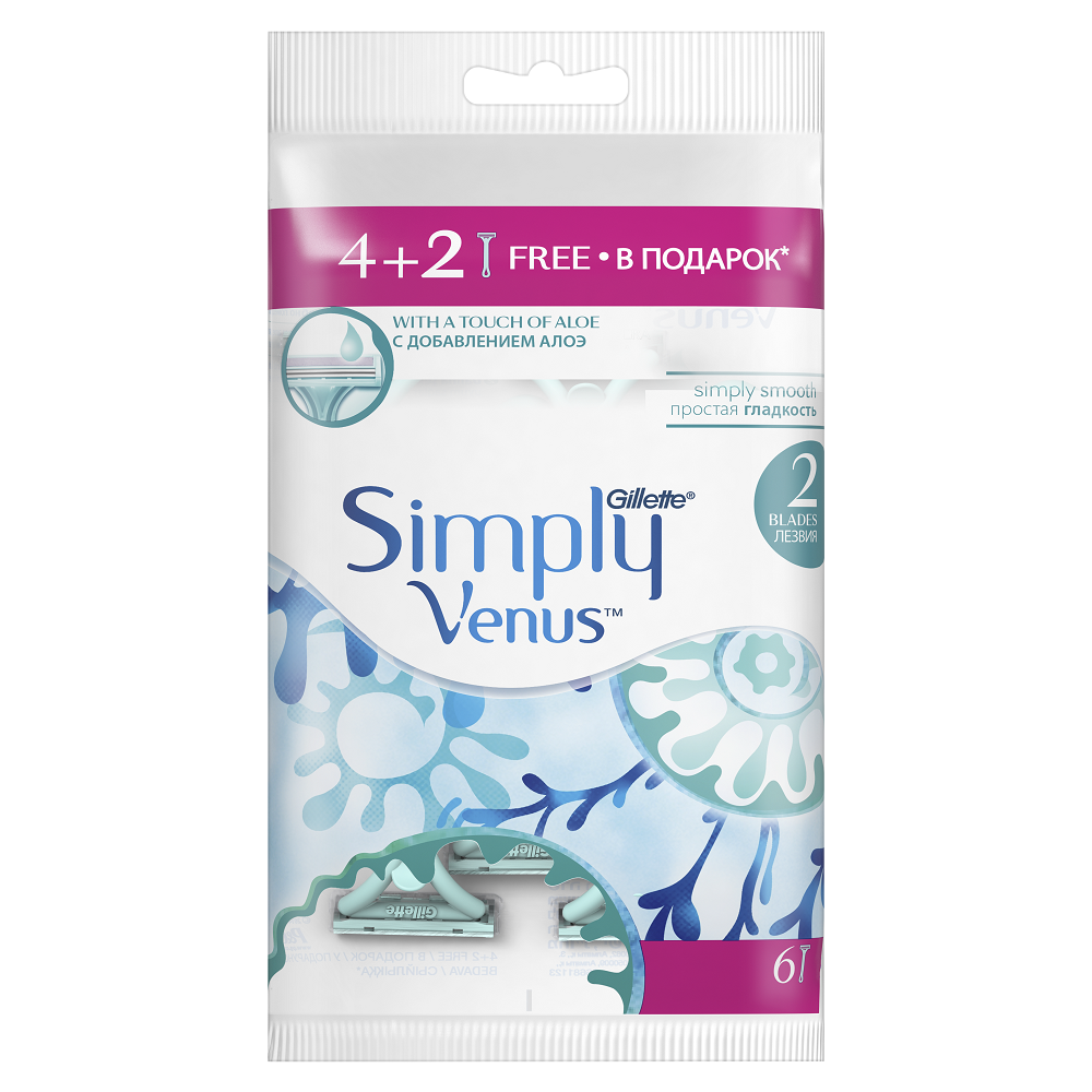 Aparat de ras pentru femei Simply Venus Gillette, 4 + 2 bucati, P&G