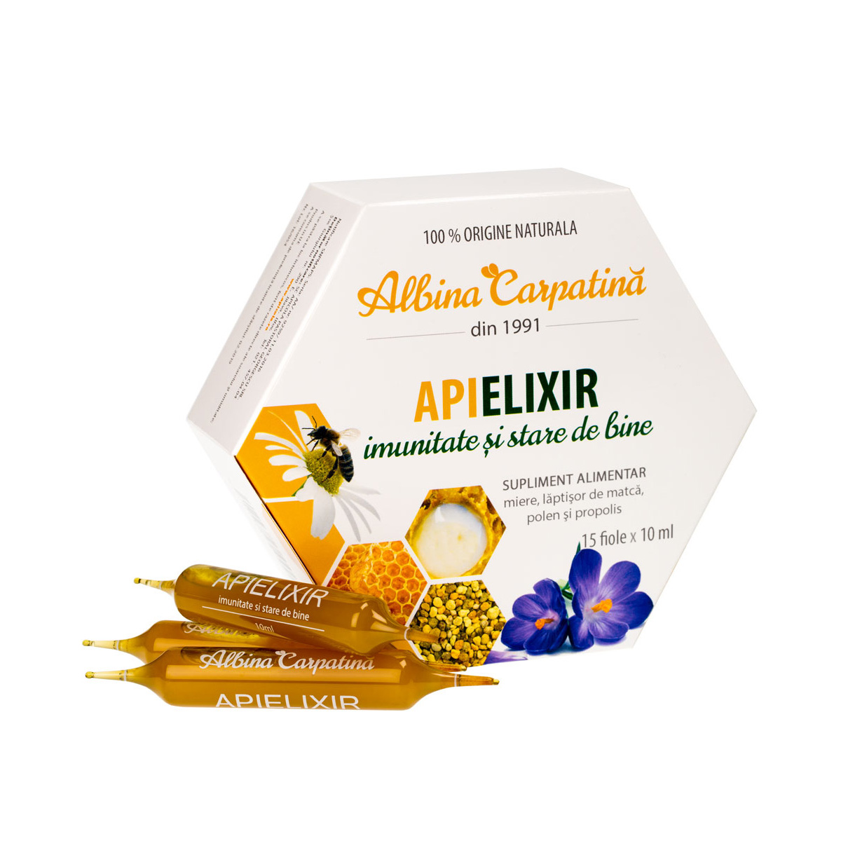 Apielixir 10 ml, 15 fiole, Apicola Pastoral