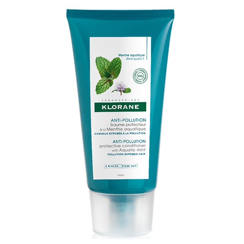 Balsam protector cu extract de menta acvatica pentru par expus la poluare, 150 ml, Klorane