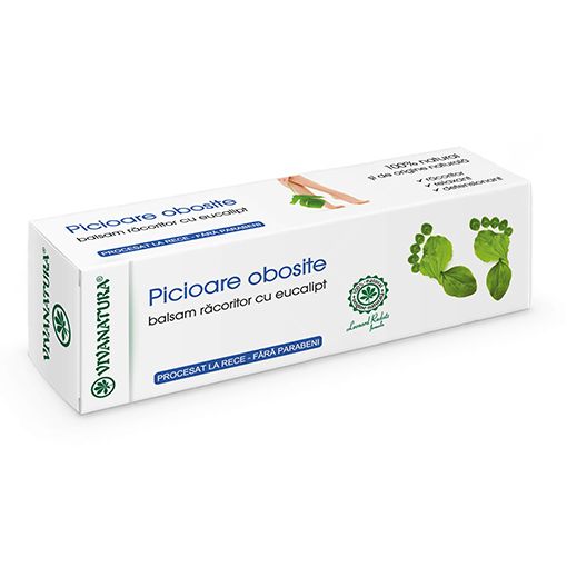 Balsam racoritor cu eucalipt pentru picioare obosite, 75 ml, Vivanatura