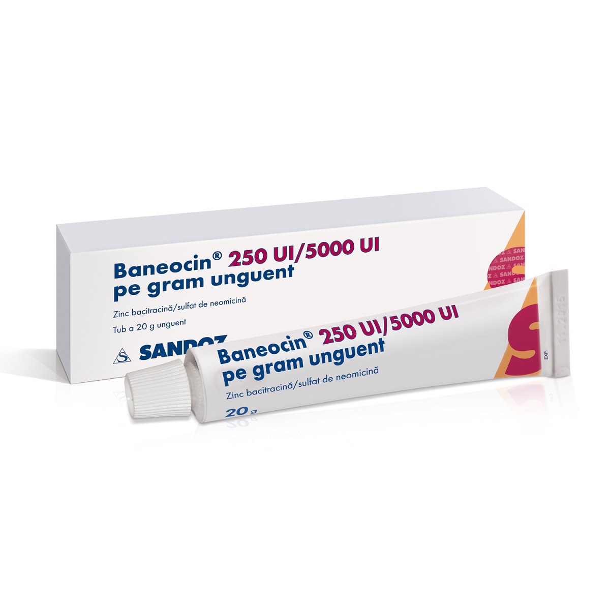 Baneocin unguent, 250 UI/5000 UI pe gram, 20 g, Sandoz