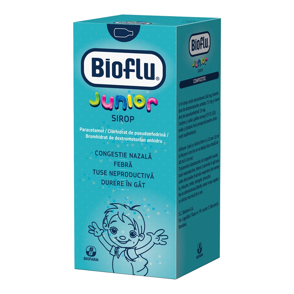 Bioflu Junior sirop, 100 ml, Biofarm