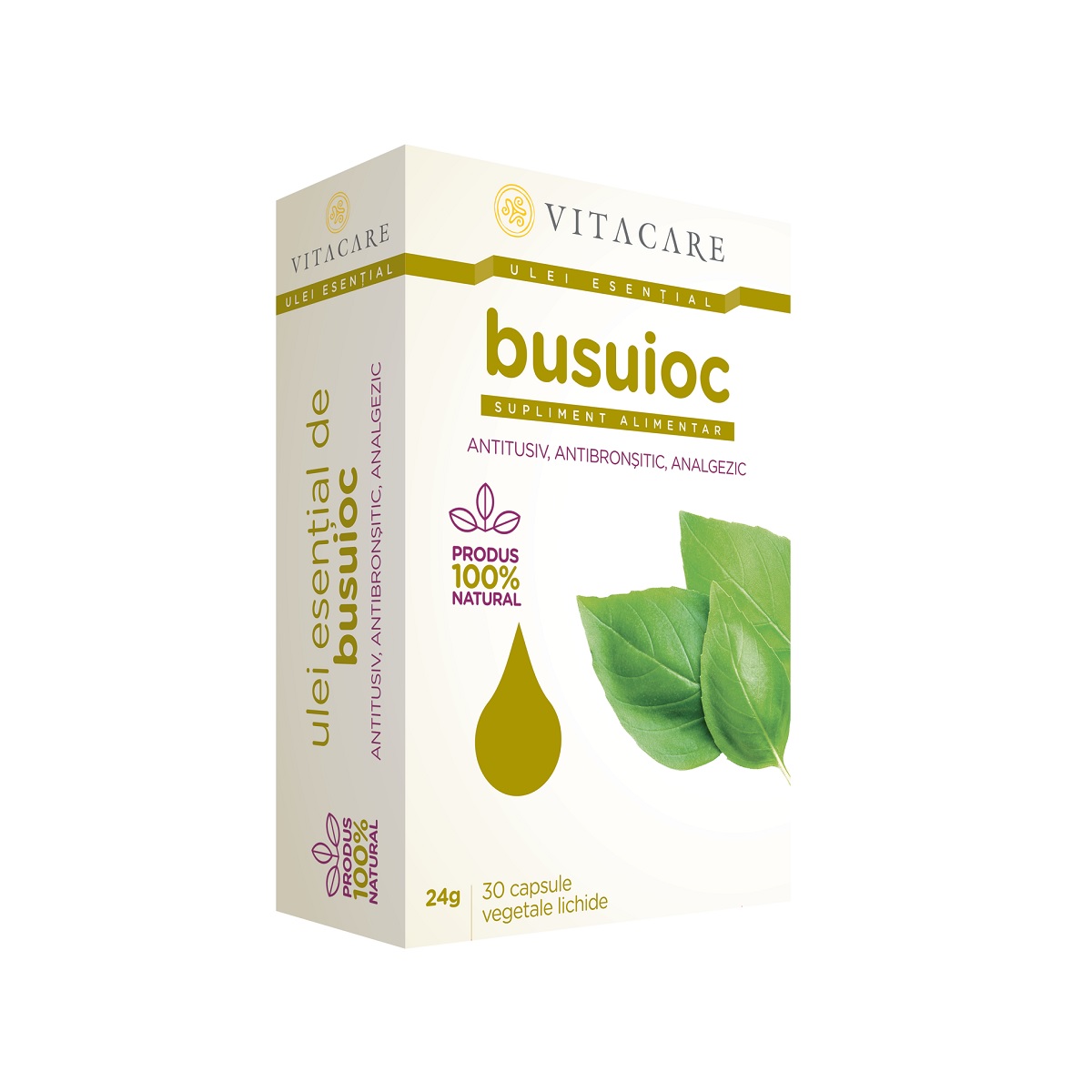 Ulei esential de Busuioc, 30 capsule, Vitacare