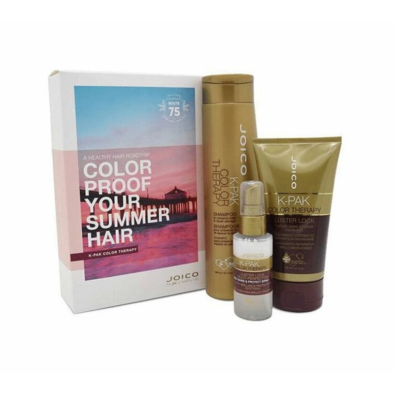 Pachet K-pak Summer Color Therapy Sampon 300 ml + Tratament 140 ml + Spray de par 20 ml, Joico