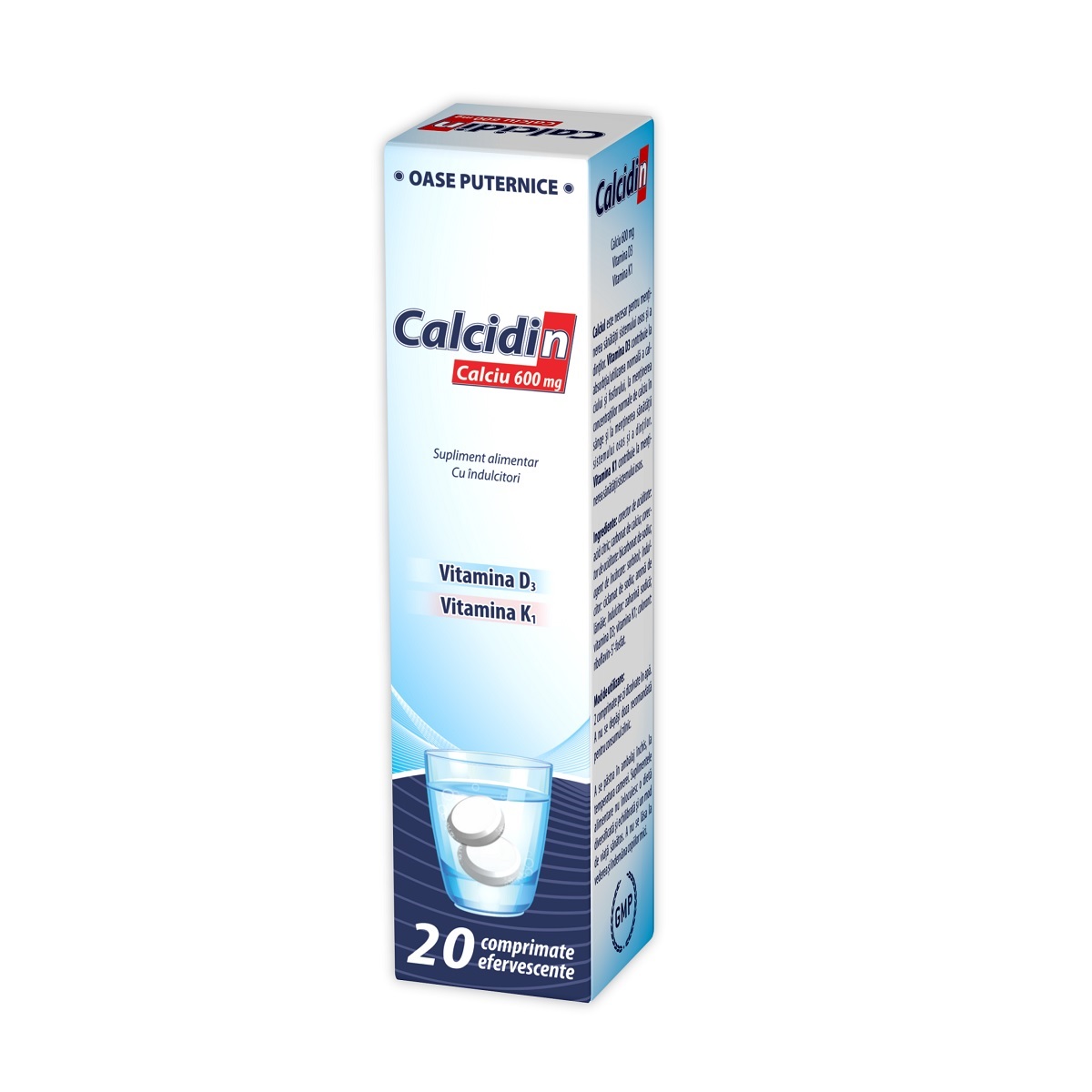 Calcidin 600 mg, 20 comprimate efervescente, Zdrovit