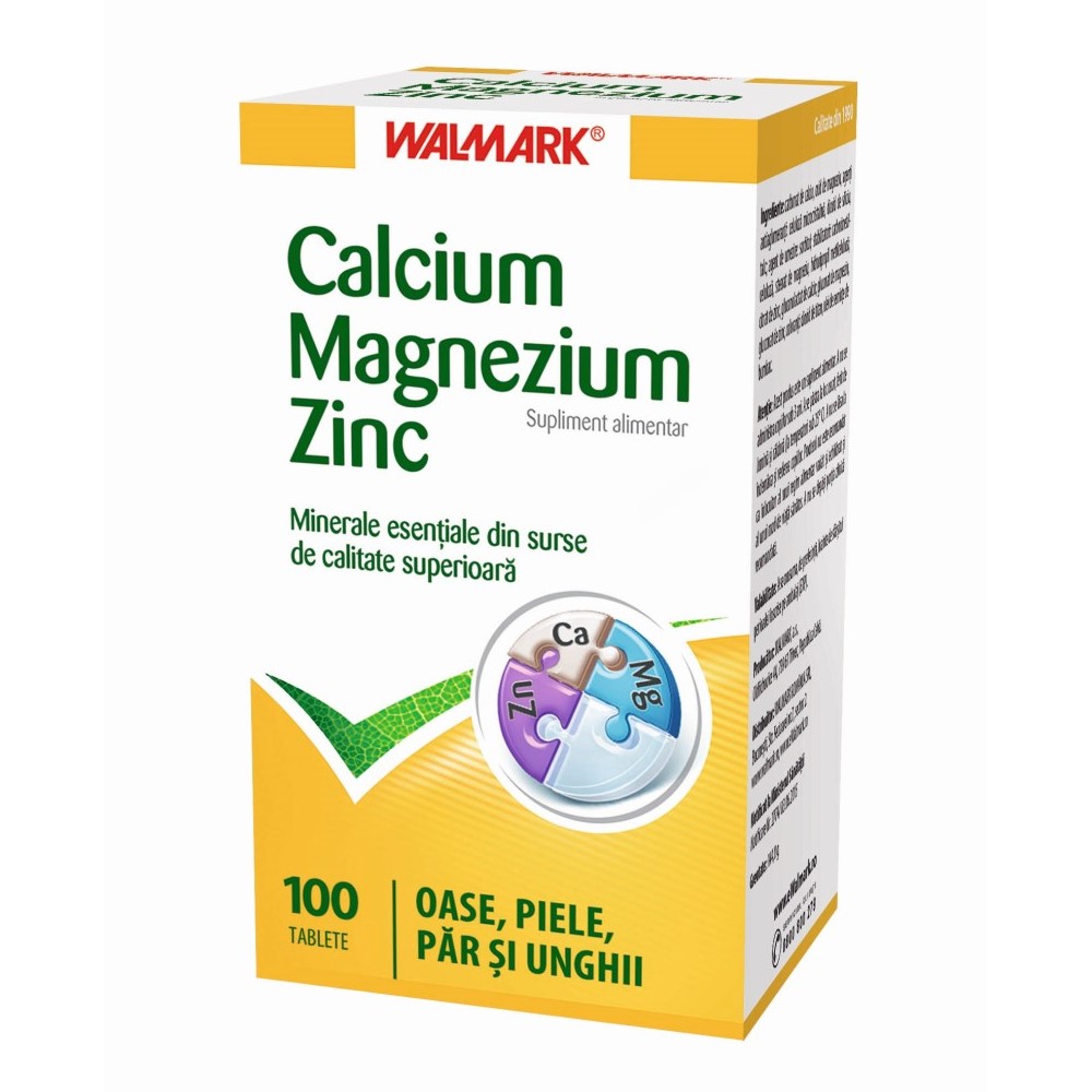 Calcium Magnezium Zinc, 100 tablete, Walmark