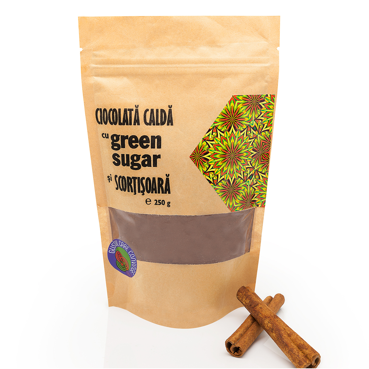 Ciocolata calda cu Green Sugar si Scortisoara, 250g plicuri, Remedia