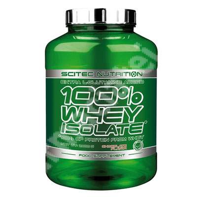 100% Whey Isolate cu aroma de ciocolata, 2000 g, Scitec Nutrition