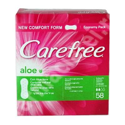 Absorbante Pantyliners Aloe Carefree, 58 bucati, Johnson&Johnson