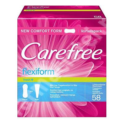 Absorbante Pantyliners Flexiform Carefree, 58 bucati, Johnson&Johnson