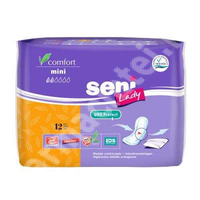 Absorbante pentru incontinenta pentru femei Lady Comfort, Mini, 12 bucati, Seni 