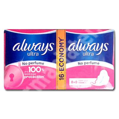 Absorbante super plus Always Ultra Leakage Protection, 16 bucati, P&G