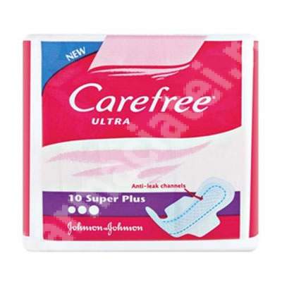 Absorbante Ultra Super Plus Carefree, 10 bucati, Johnson&Johnson