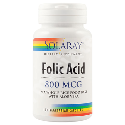 Acid Folic 800 mcg Solaray, 100 capsule, Secom