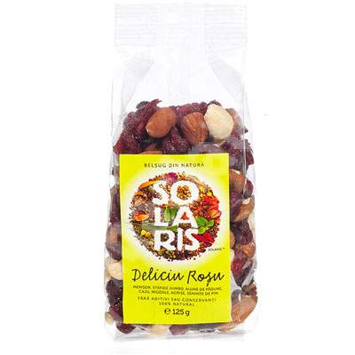 Amestec de fructe Deliciu Rosu, 125 g, Solaris