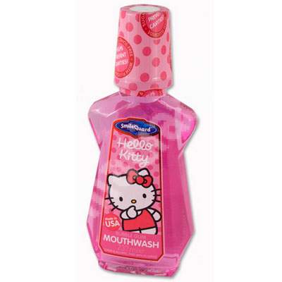 Apa de gura pentru copii +6 ani, Hello Kitty, 237 ml, Smile Guard