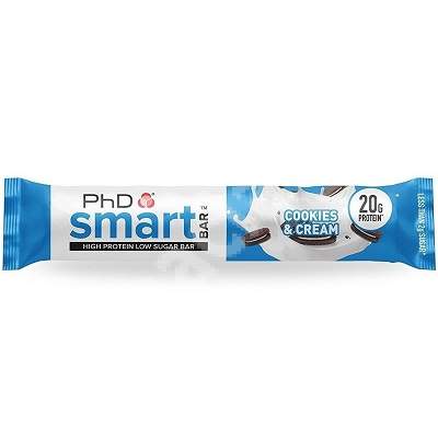 Baton proteic PhD Smart Bar Cookies&Cream, 64 g, PhD Nutrition