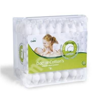 Betisoare de urechi cu opritor pentru copii Doctor Cotton's, 56 bucati, Doctor Wipe's