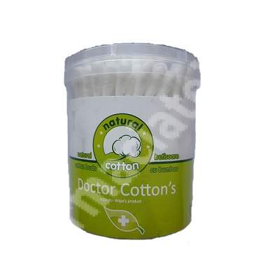 Betisoare de urechi Doctor Cotton's, 100 bucati, Doctor Wipe's