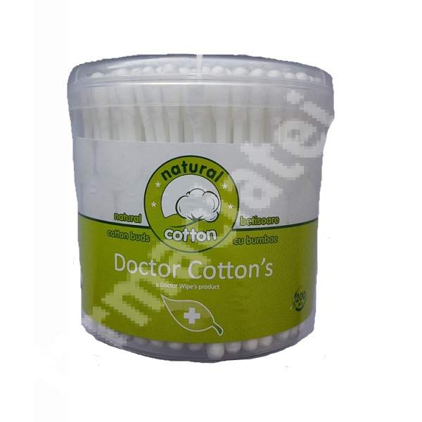 Betisoare de urechi Doctor Cotton's, 200 bucati, Doctor Wipe's