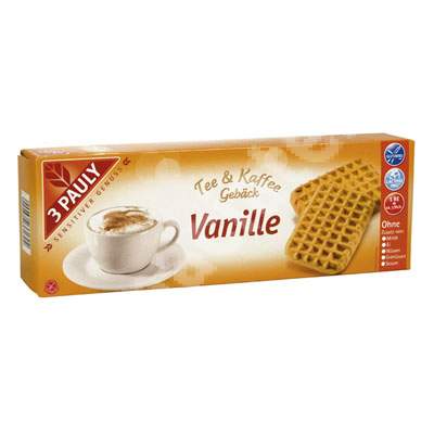 Biscuiti Bio pentru ceai si cafea cu vanilie fara gluten si lactoza 3Pauly, 125 g, Haus Rabenhorst