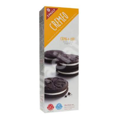 Biscuiti cu cacao umpluti cu crema Cremeo 3Pauly, 120 g, Haus Rabenhorst