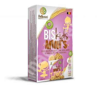 Biscuiti mini (fara zahar, ou si lapte adaugat) ecologici, 120 g, Belkorn