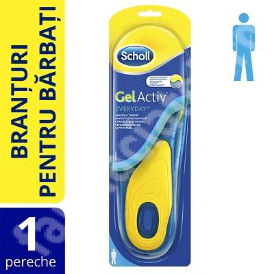 Branturi pentru confort zilnic barbati Everyday, marimea 40-46.5, 2 bucati, Scholl