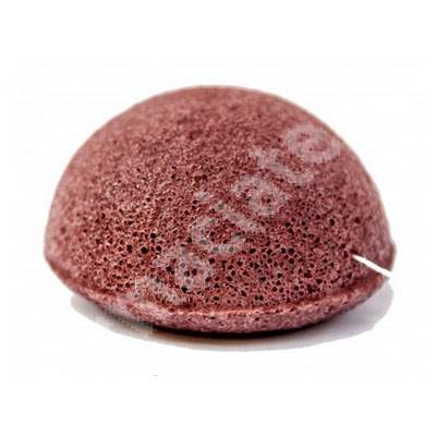 Burete cu argila frantuzeasca rosie pentru ten sensibil si matur, Pure Konjac sponge