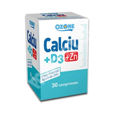 Calciu+D3+Zn, 30 comprimate, Ozone Laboratories