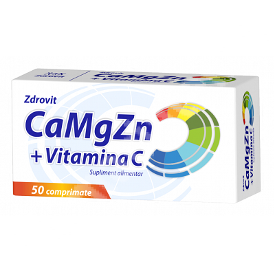 CaMgZn + Vitamina C, 50 comprimate, Zdrovit