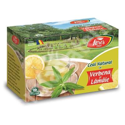 Ceai natural cu verbena si lamaie, 20 plicuri, Fares