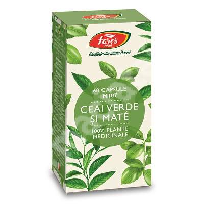 Ceai Verde si Mate, 60 capsule, Fares