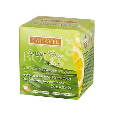 Ceara depilatoare rece pe baza de zahar cu Citrice Sugar Wax, 140 g, Karaver