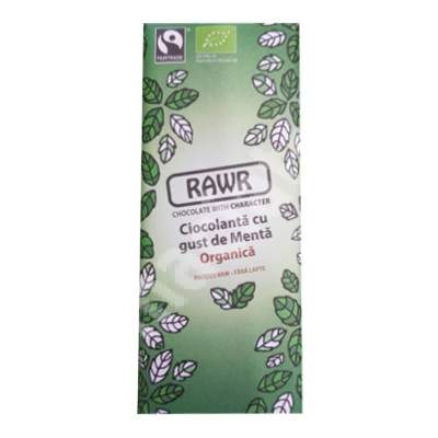 Ciocolata organica cu gust de menta, 60 g, Rawr