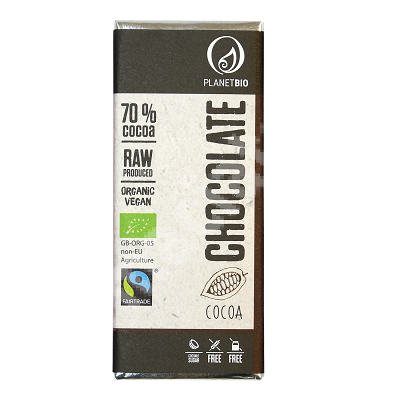  Ciocolata organica fara gluten cu 70% cacao, 30 g, Planet Bio