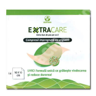 Compresa impregnata cu unguent Extracare, 10x10 cm, Biofarm