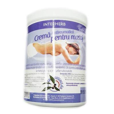 Crema antireumatica pentru masaj cu extract de camfor, 500 ml, Interherb