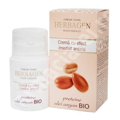 Crema cu efect imediat antirid cu proteine si ulei de argan Bio