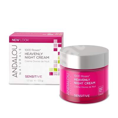 Crema de noapte hidratanta pentru ten sensibil sau deshidratat Sensitive Andalou, 50 g, Secom