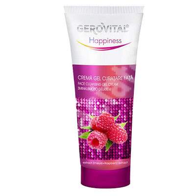 Crema gel curatare fata cu extract de zmeura ten normal Happiness, 100 ml, Gerovital