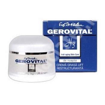 Crema grasa lift resctructuranta de noapte H3, 30 ml, Gerovital