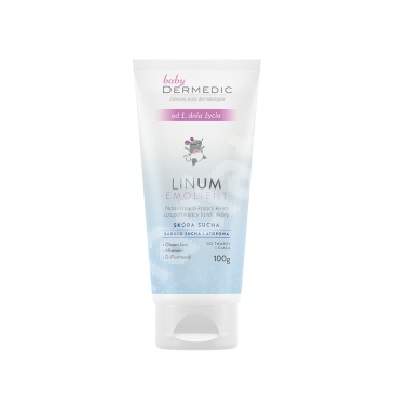 Crema hidratanta si calmanta cu aport de lipide Linum Emolient Baby, 100 g, Dermedic