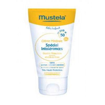 Crema minerala Mustela Sun cu dubla protectie SPF +50, 50 ml, Mustela