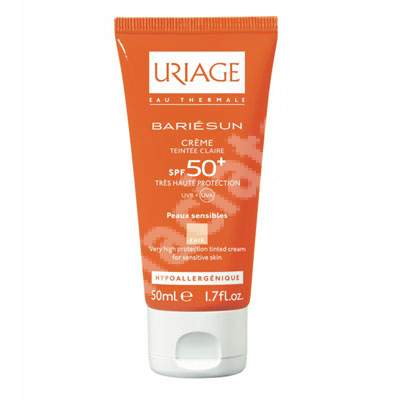 Crema protectie solara cu fond de ten Bariesun SPF 50+, 50 ml, Uriage